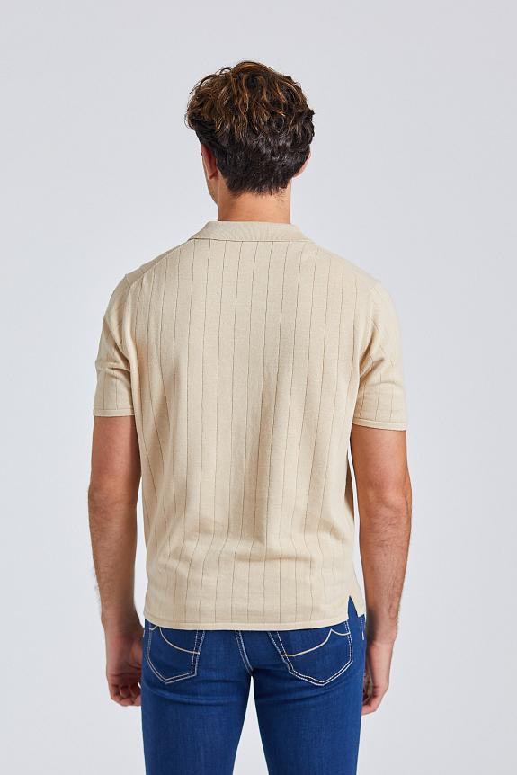 Stenströms Short Sleeve Cotton Linen Shirt Beige-2