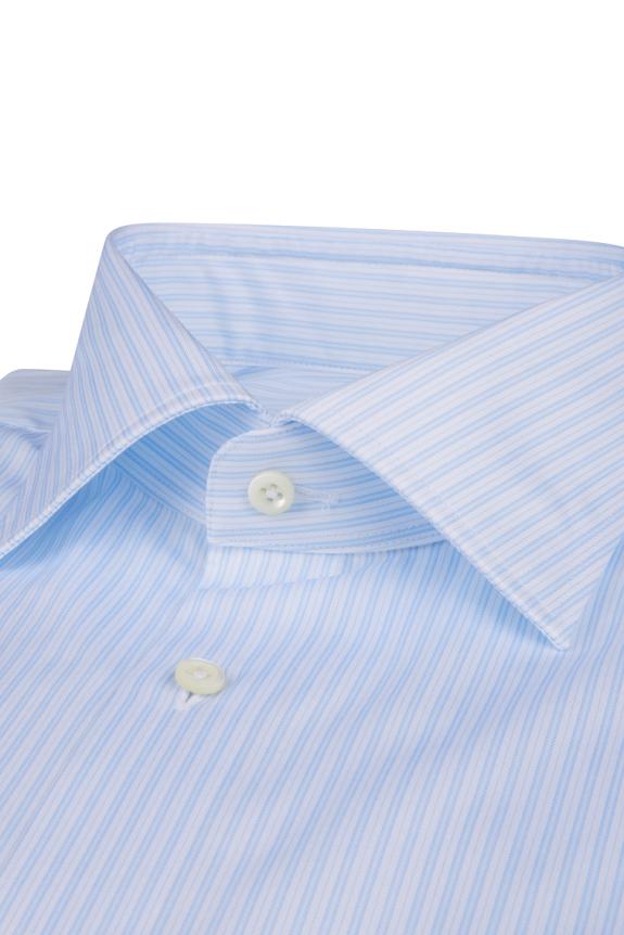 Stenströms Fitted Body Blue Striped Twill