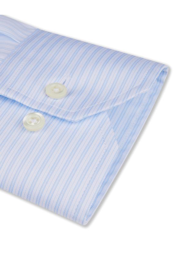 Stenströms Fitted Body Blue Striped Twill