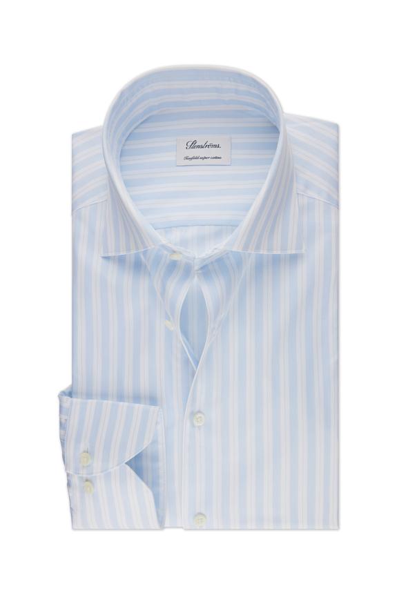 Stenströms Slimline Blue Striped Twill-1