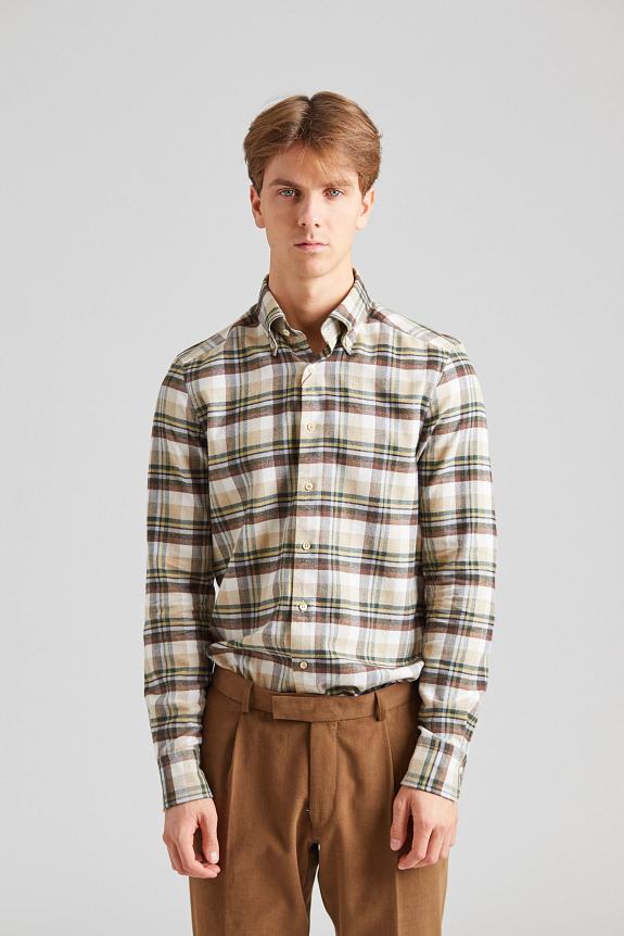 Stenströms Slimline Flannel Green Check