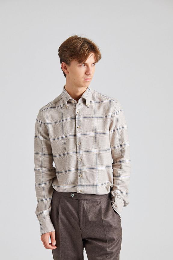 Stenströms Slimline Flannel Beige Check-3