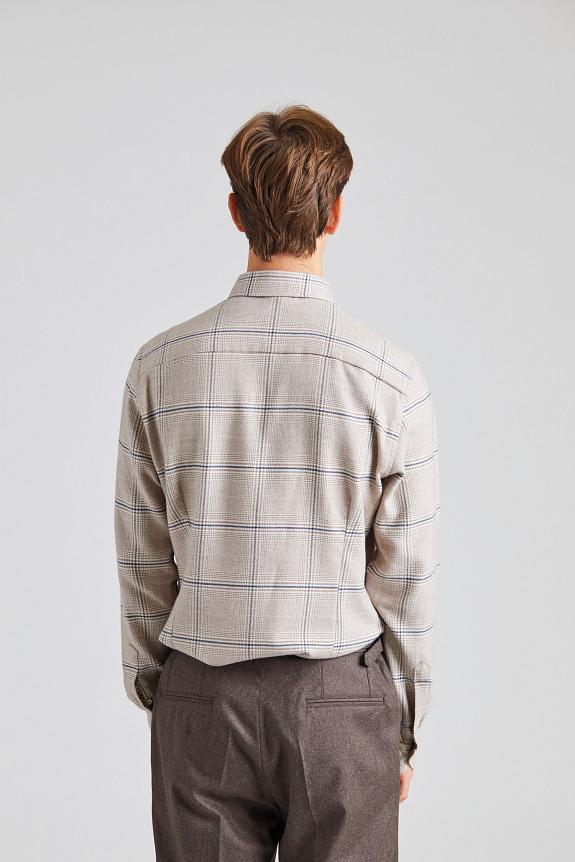 Stenströms Slimline Flannel Beige Check-2