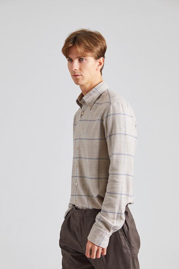 Stenströms Slimline Flannel Beige Check-4