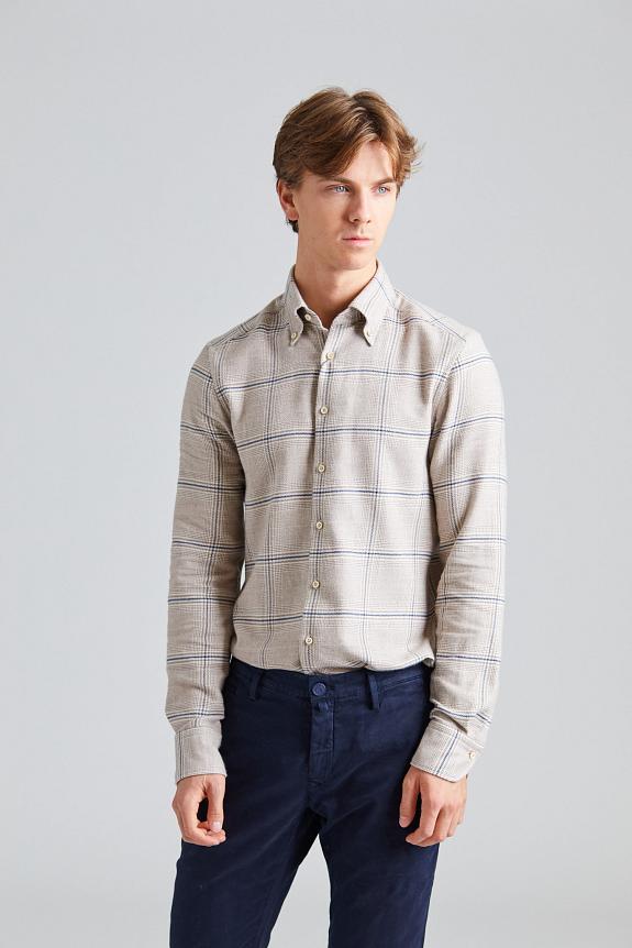 Stenströms Slimline Flannel Beige Check-4