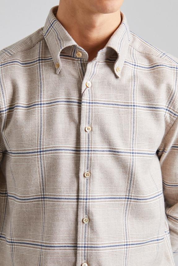 Stenströms Slimline Flannel Beige Check-1