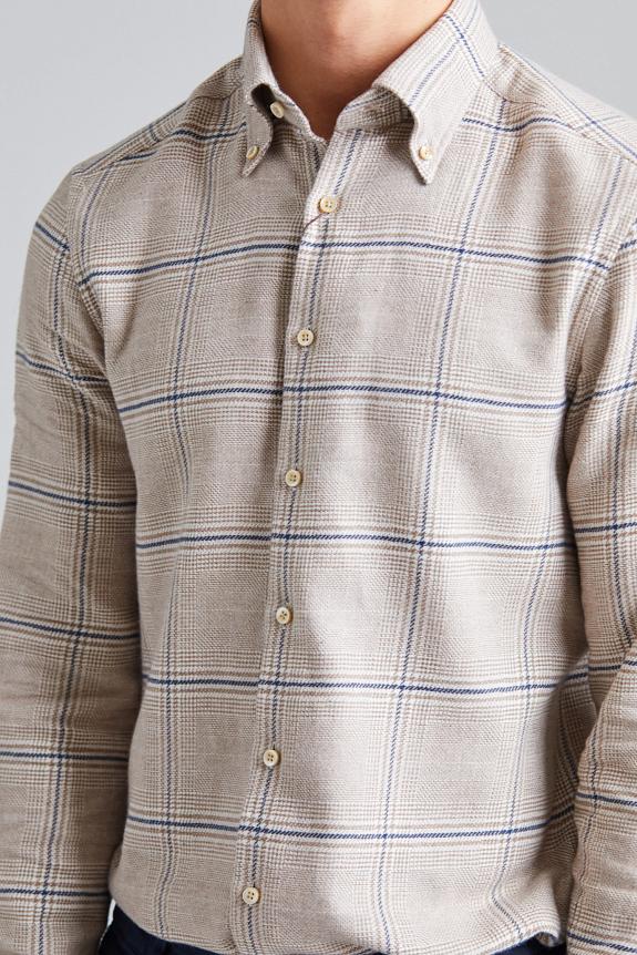Stenströms Slimline Flannel Beige Check-1