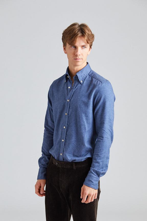 Stenströms Slimline Flannel Dark Blue-3