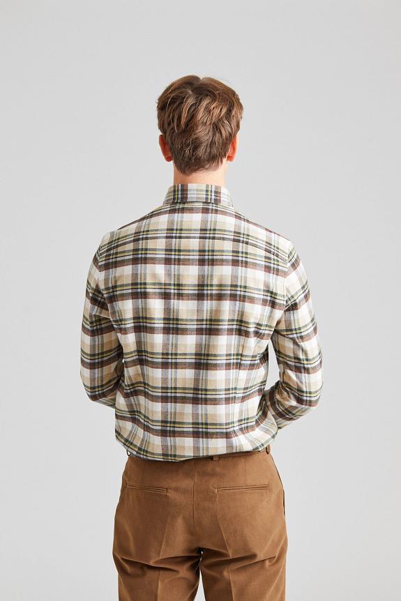 Stenströms Slimline Flannel Green Check-3