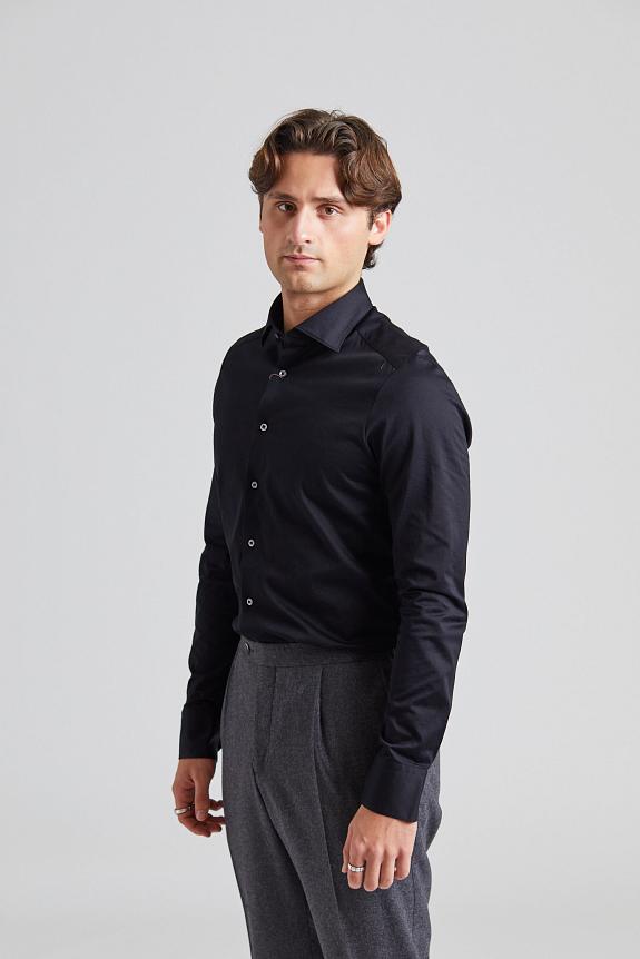 Stenströms Slimline Jersey Shirt Black-2