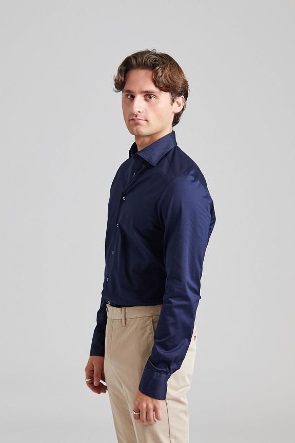 Stenströms Slimline Jersey Shirt Navy-2