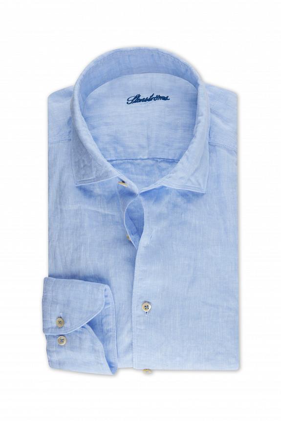 Stenströms Slimline Linen Shirt Lt Blue