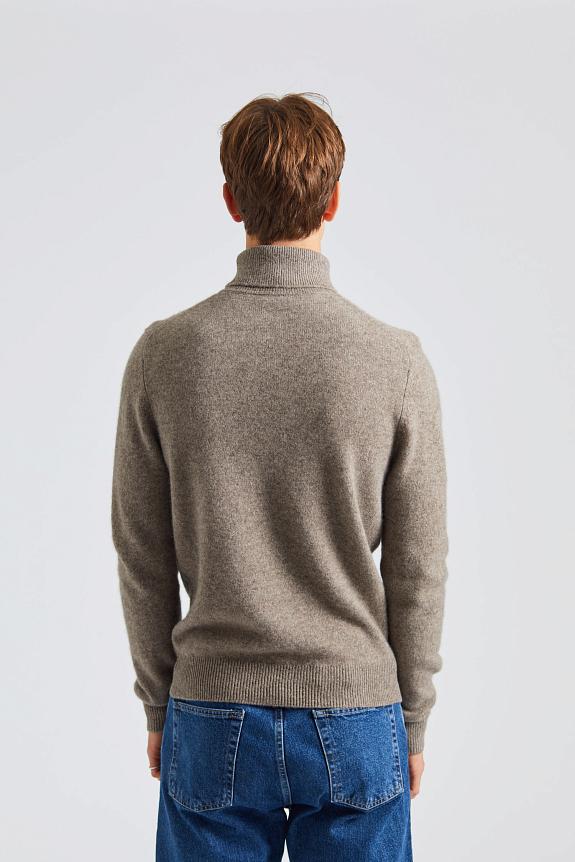 Stenströms Yak and Merino Roll Neck Light Brown