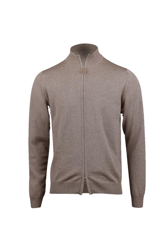 Stenströms Merino Full Zip Cardigan Light Brown-5