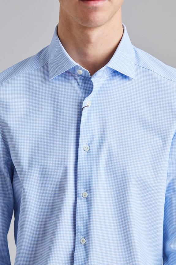 Stenströms Jersey Shirt LIght Blue Check-3