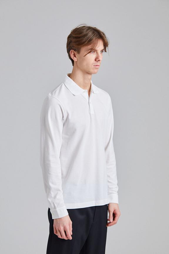 SUNSPEL LS Pique Polo Shirt White-3