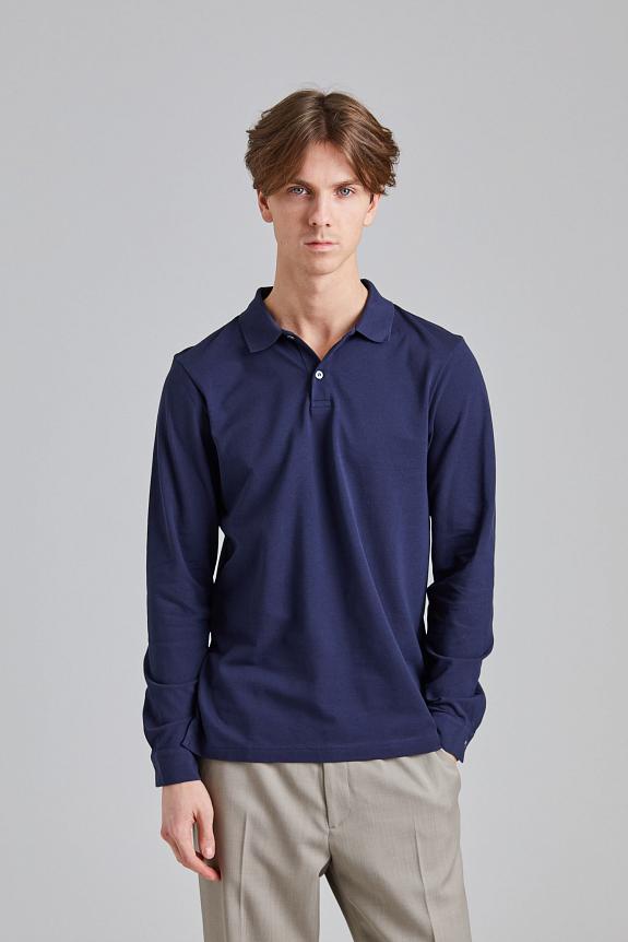 SUNSPEL LS Pique Polo Shirt Navy