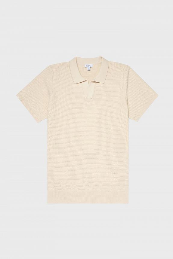 SUNSPEL Knitted Polo Shirt Ecru-3