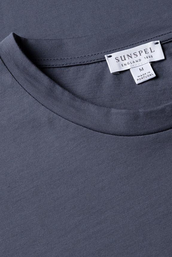 Sunspel SS Crew Neck T-Shirt Slate Blue