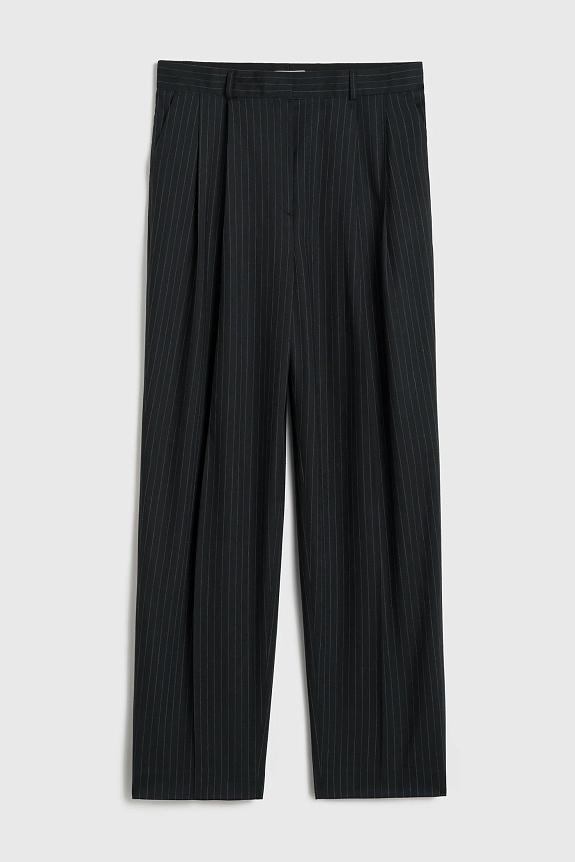 Toteme Toteme Double-Pleated Tailored Pinstripe Trousers Navy 