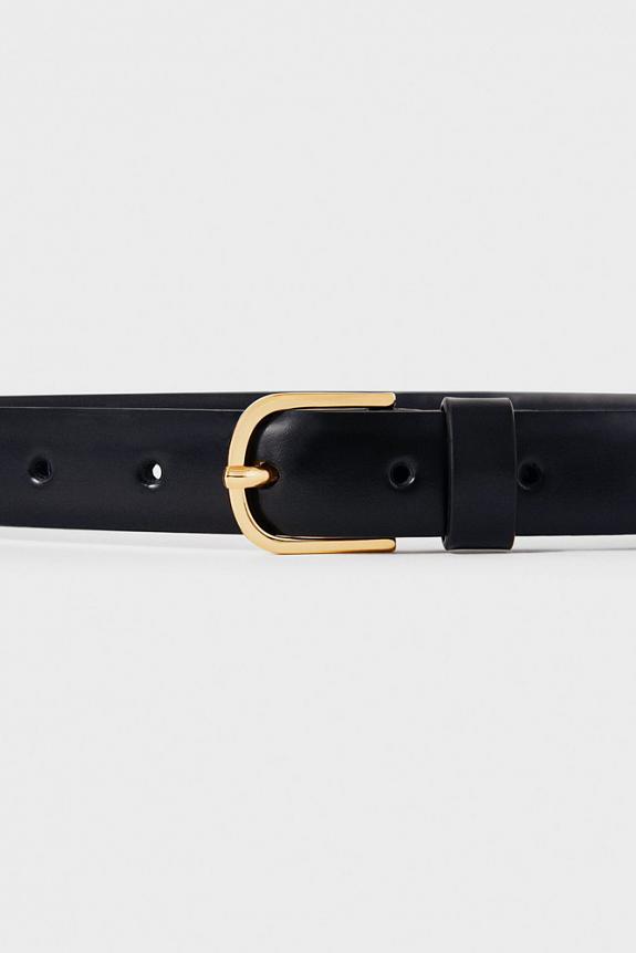 Toteme Slim Trouser Leather Belt Black-2