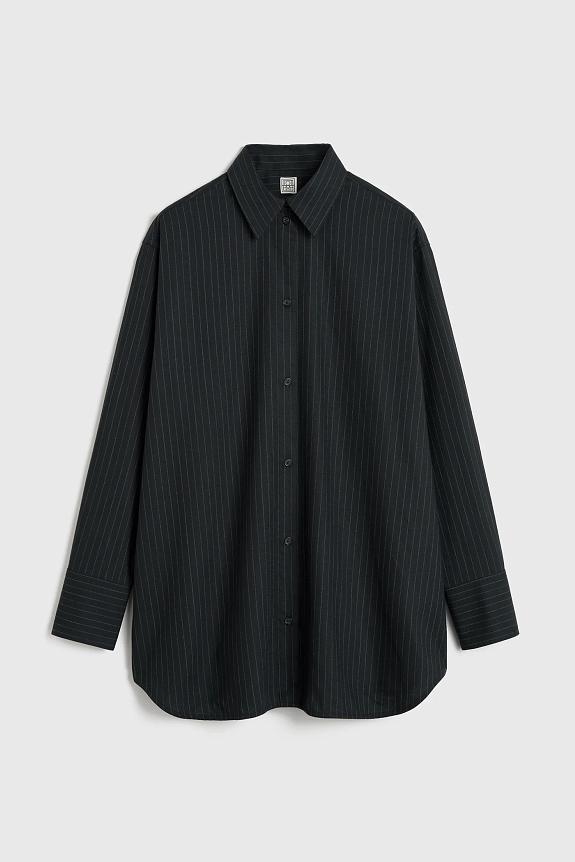 Toteme Relaxed Pinstriped Shirt Navy