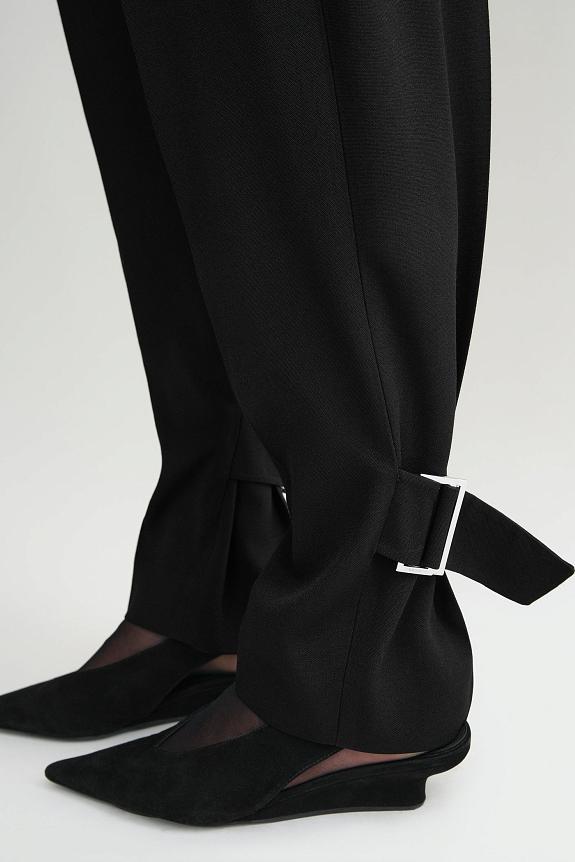 Toteme Buckled Slouch Trousers Black