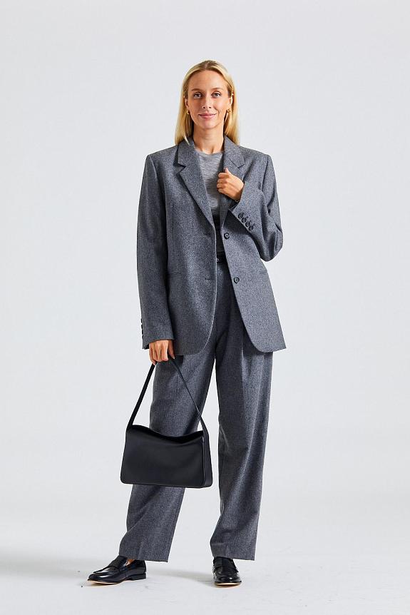 Toteme Tailored Double Pleated Suit Grey Melange
