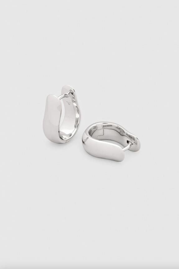 Oyster Hoops Small Silver