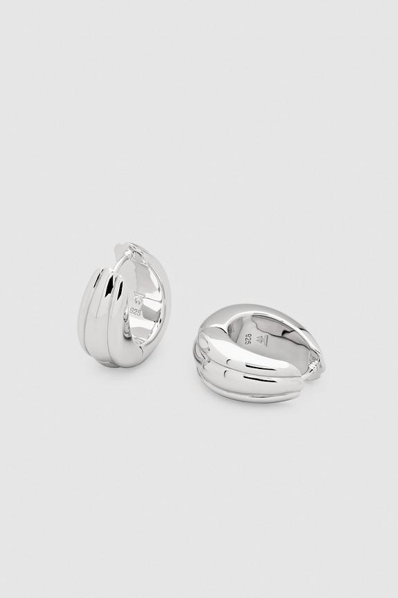 Tom Wood Ice Hoop Medium Line Silver
