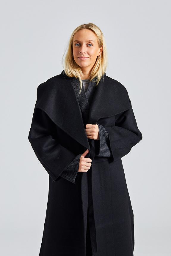 Toteme Signature Wool Cashmere Coat Black