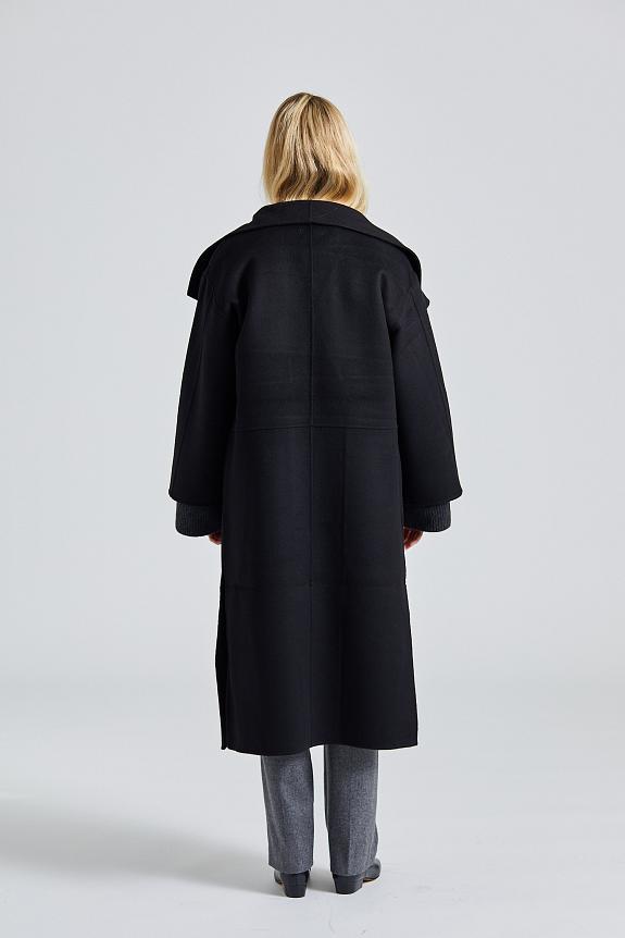 Toteme Signature Wool Cashmere Coat Black