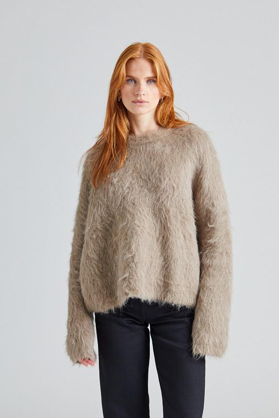 Toteme Boxy Alpaca Knit Truffle Melange