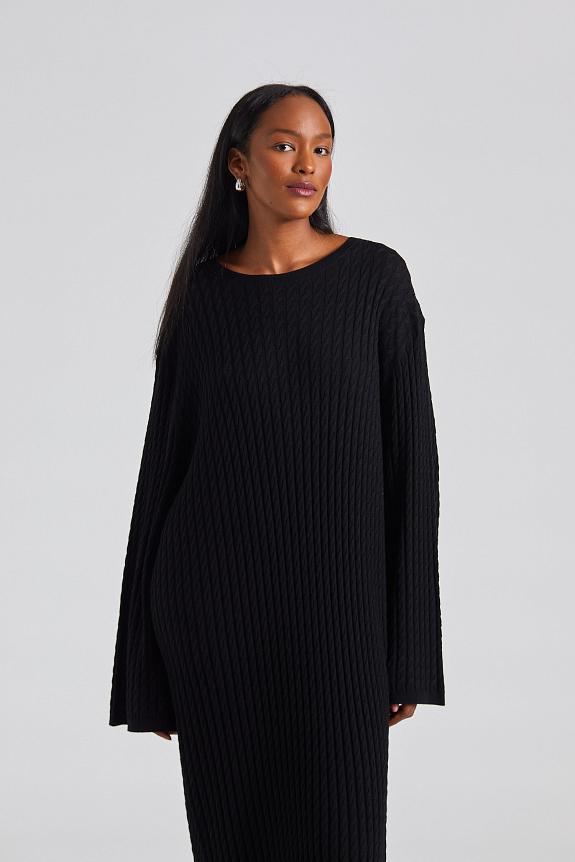 Toteme Cable Knit Dress Black