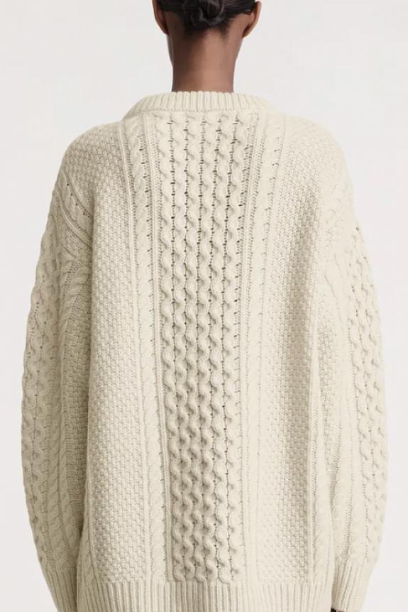 Toteme Chunky Cable Knit Cream-4