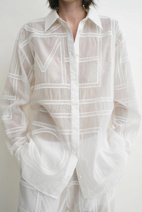 Toteme Classic Crochet Shirt White-1