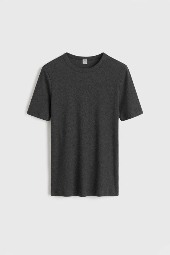 Toteme Classic Rib Tee Charcoal Melange 