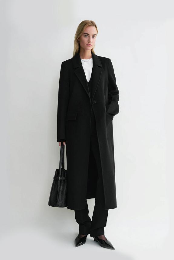 Toteme Classic Doublé Coat Black-1