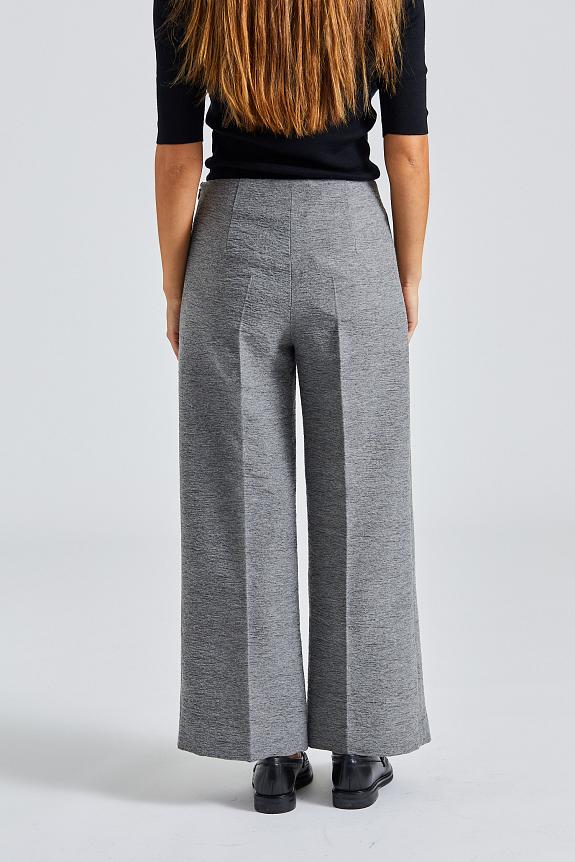 Toteme Clean Wide Trousers Grey Melange-3