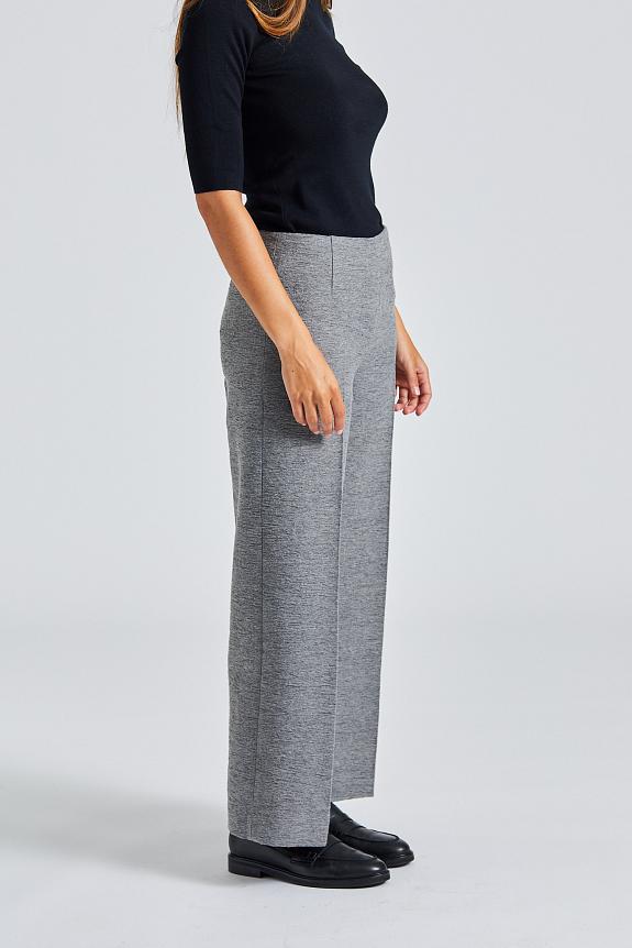 Toteme Clean Wide Trousers Grey Melange-2