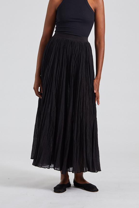 Toteme Crinkled Plissé Skirt Black