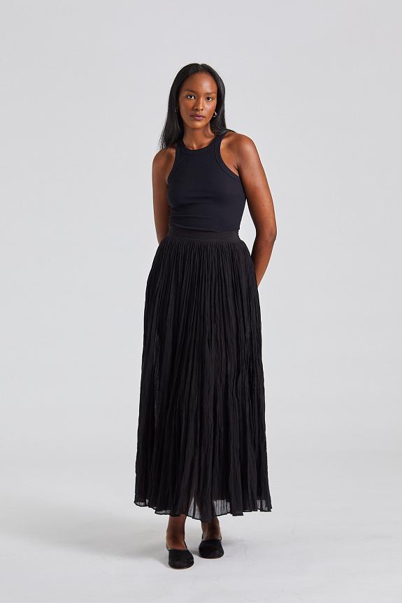 Toteme Crinkled Plissé Skirt Black