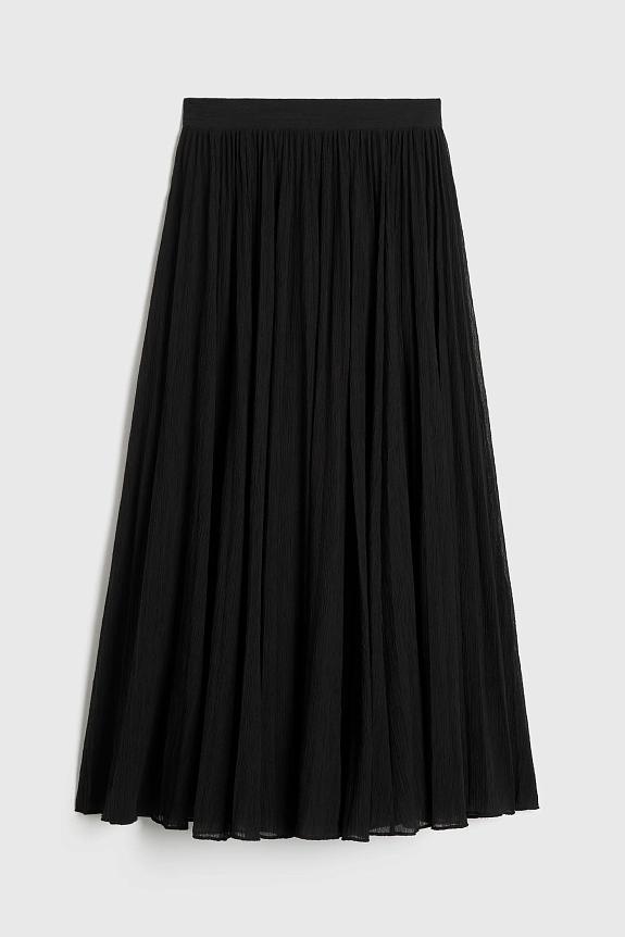 Toteme Crinkled Plissé Skirt Black