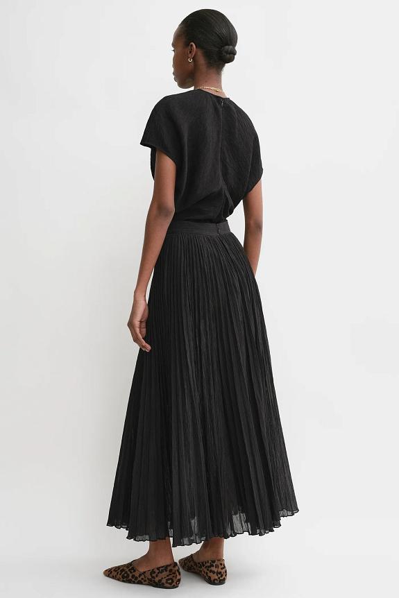 Toteme Crinkled Plissé Skirt Black