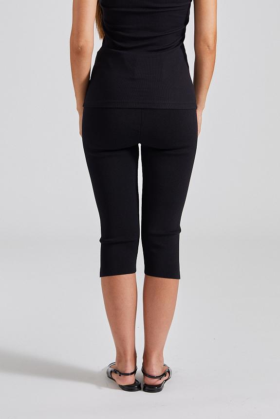 Toteme Cropped Compact Knit Leggings Black-1