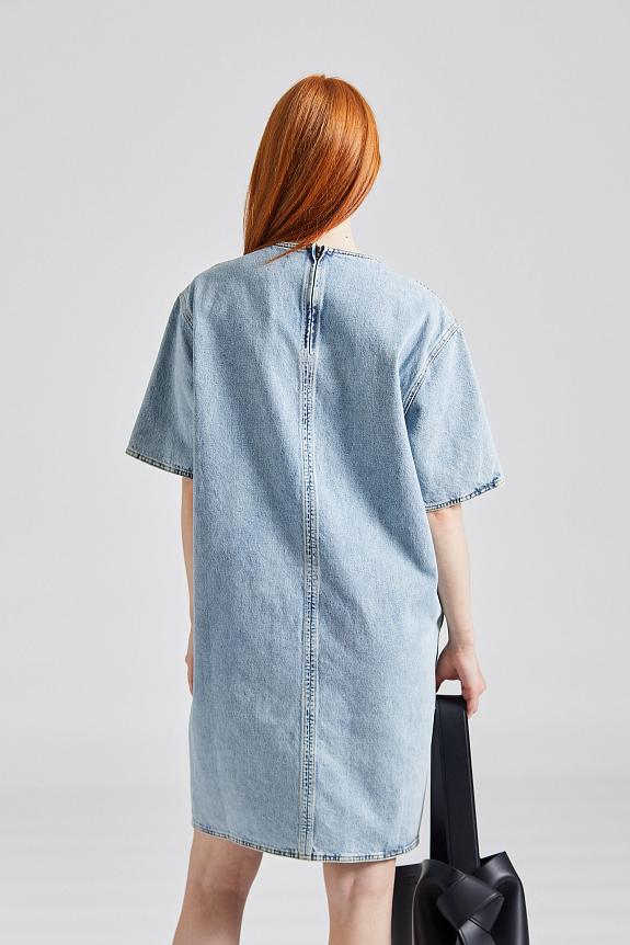 Toteme Denim Trapeze Dress Cool Blue