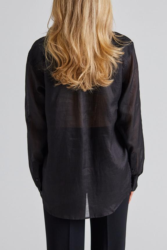 Toteme Double Collar Shirt Black-1