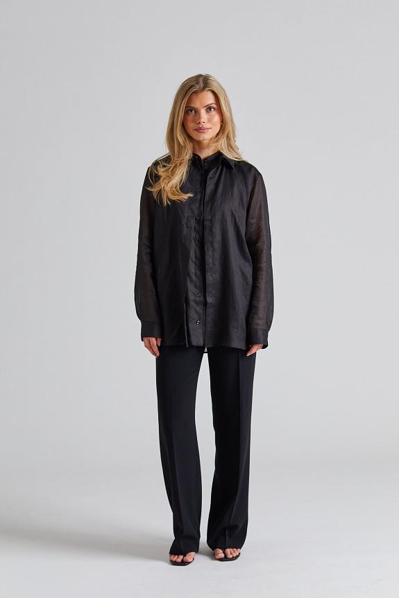 Toteme Double Collar Shirt Black-3