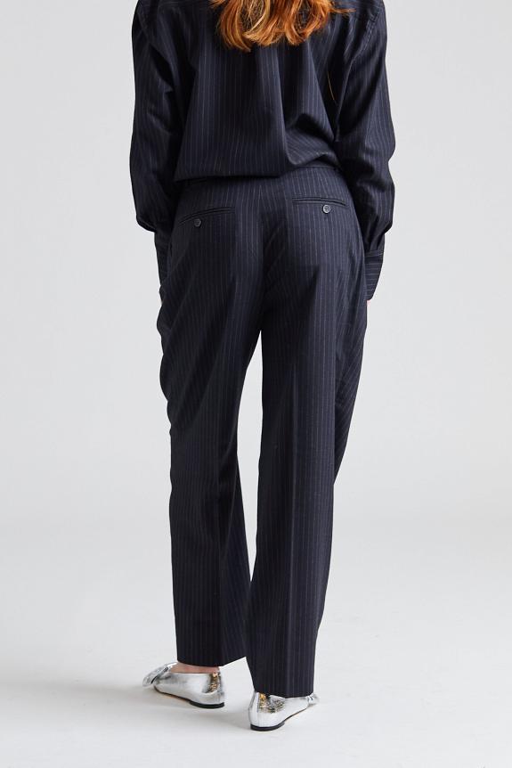 Toteme Toteme Double-Pleated Tailored Pinstripe Trousers Navy