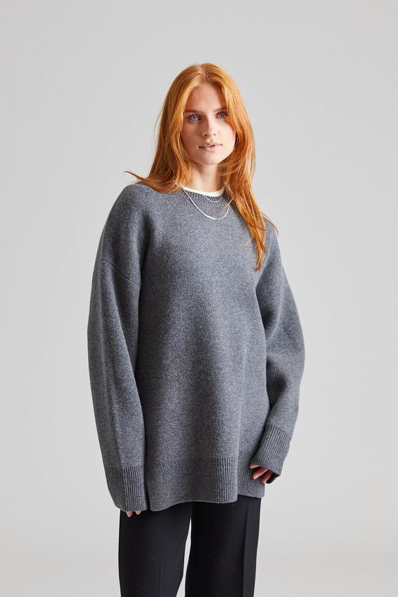 Toteme Double-knit Pullover Grey Melange